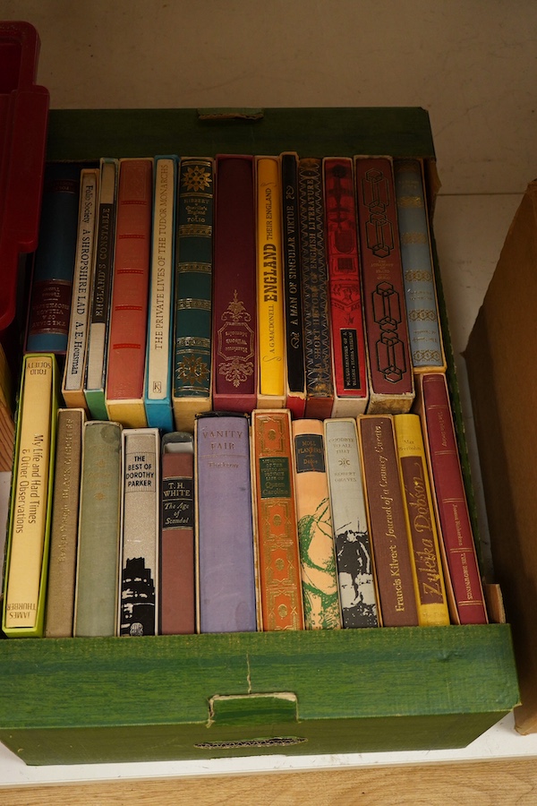 A large collection of Folio Society books to include The Age of Scandal and Vanity Fair. Condition - some bindings tatty